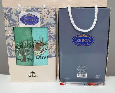 Кухонні рушники вафельні Zeron 2шт Olive 40x60 см
