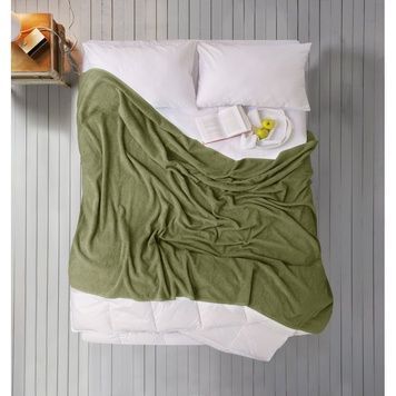 Простирадло махрове Iris Home Pesto зелений 190х220 см