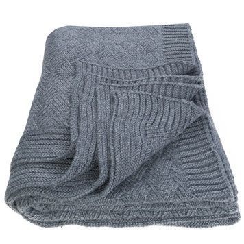 Плед вязаный SoundSleep Doros графитовый. 140x180 см