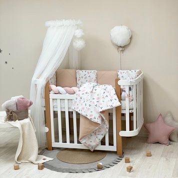 Комплект постельного белья Маленькая Соня Happy night Овечки пудра для новорожденных