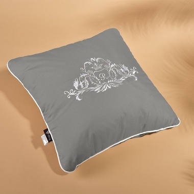 Подушка декоративна Роял з вишивкою IDEIA сіра 45x45 см