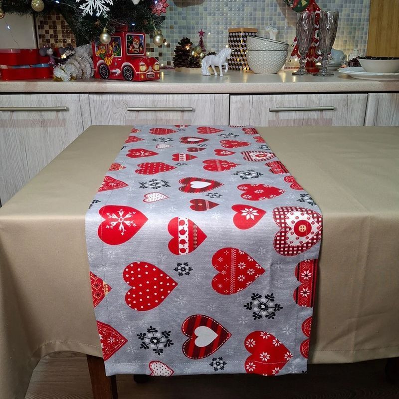 Ранер SoundSleep Winter Love новогодний водостойкий серый 35х100 см