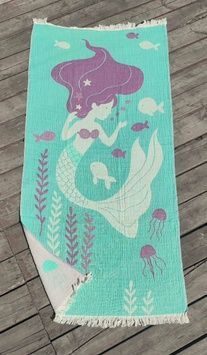 Полотенце пляжное Home Textile муслин русалка 100x180 см