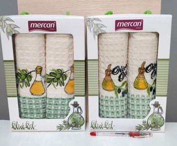 Кухонні рушники вафельні Zeron 2шт Olive 50x70 см