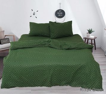 Постельное белье TAG ранфорс R134Green семейное