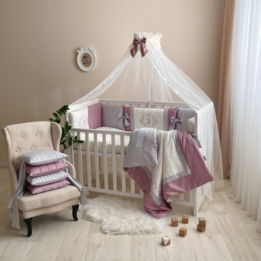 Комплект постельного белья Маленькая Соня Royal пудра для новорожденных