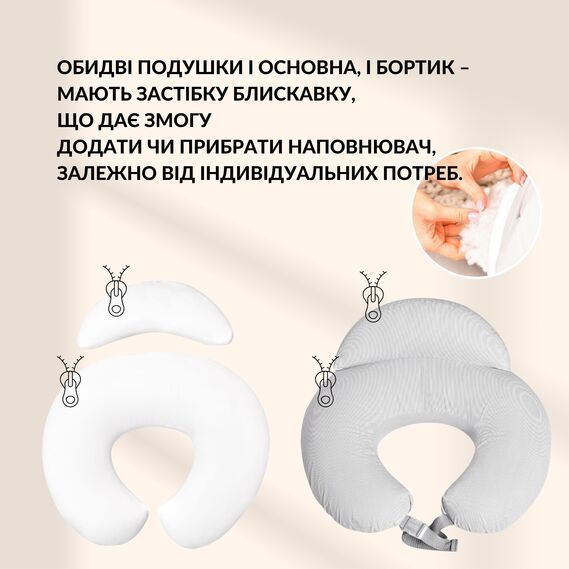 Подушка для кормления IDEA диванчик серая 60х70х16 см