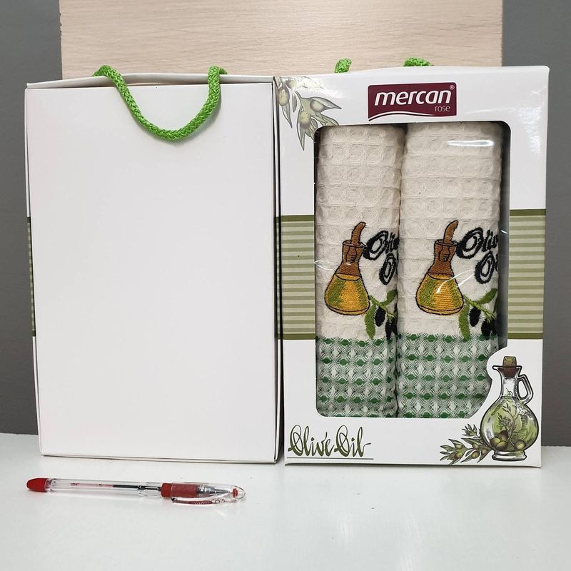 Кухонні рушники вафельні Zeron 2шт Olive 50x70 см