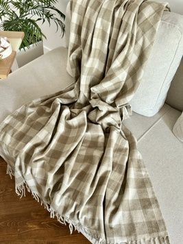 Плед шерстяной Limaso бежевый 130x170 см