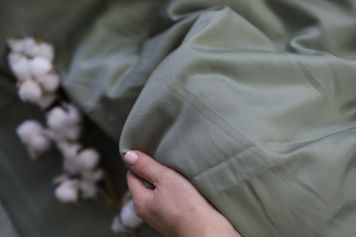 Постільна білизна Bedclozzzes сатин оливковий №58 полуторний
