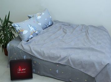 Простирадло-покривало TAG піке Клітка сірий 160x235 см