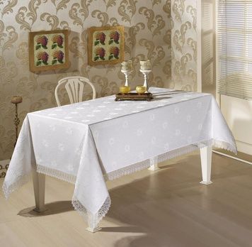 Скатертина прямокутна К.Д.К. 160х220 Beyaz
