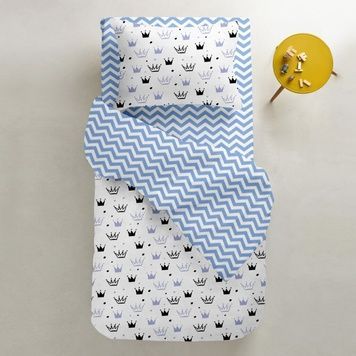 Підковдра дитяча Cosas CROWN BLUE оборот зигзаг блакитний 110х140 см