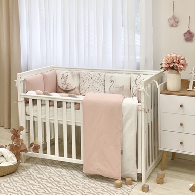 Комплект постельного белья Маленькая Соня Арт Дизайн "Олененок" пудра для новорожденных