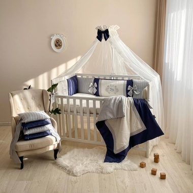 Комплект постільної білизни Маленька Соня Royal синій для новонароджених