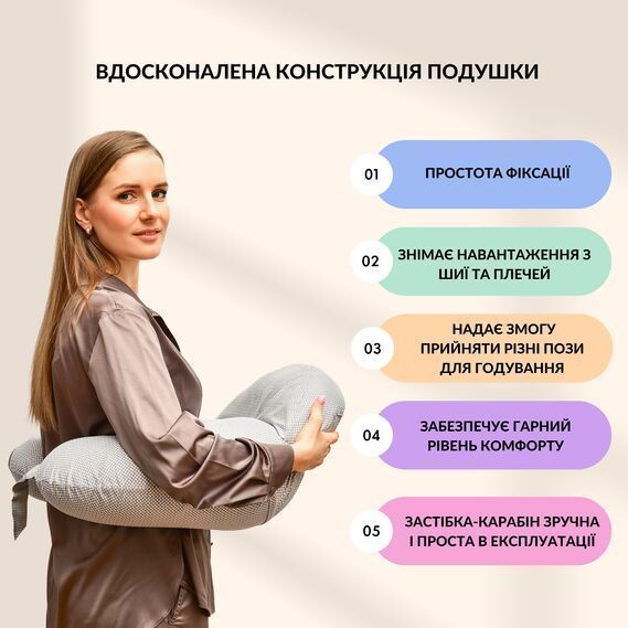Подушка для кормления IDEA диванчик горошек серый 60х70х16 см