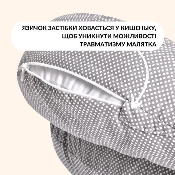 Подушка для кормления IDEA диванчик горошек серый 60х70х16 см