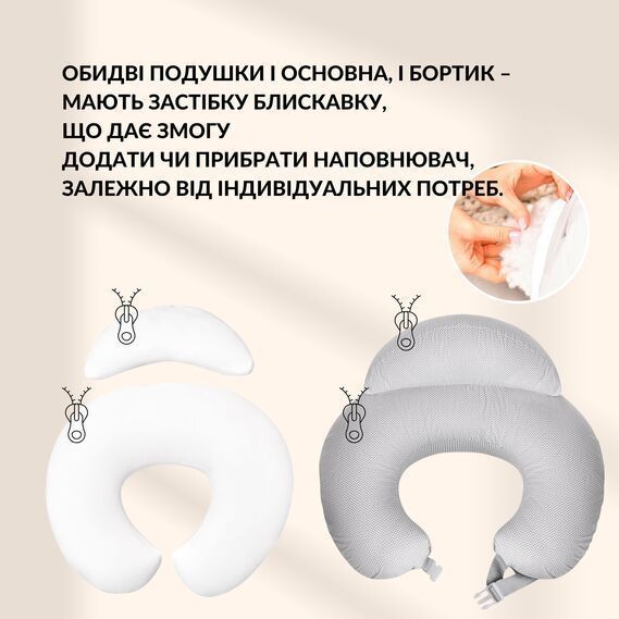 Подушка для кормления IDEA диванчик горошек серый 60х70х16 см