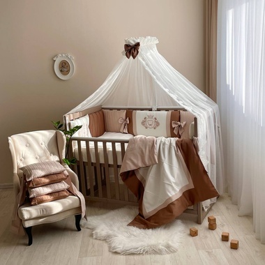 Комплект постільної білизни Маленька Соня Royal шоколад для новонароджених