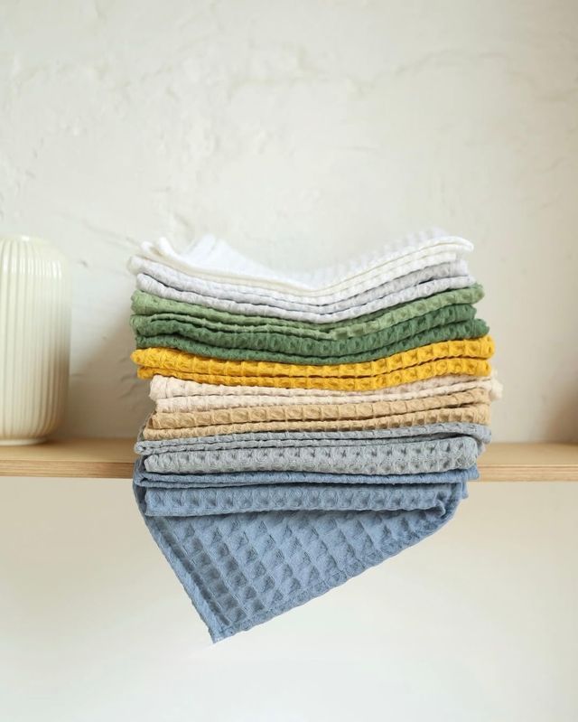 Грецький вафельний рушник Bedclozzzes оливка №53 40x60 см