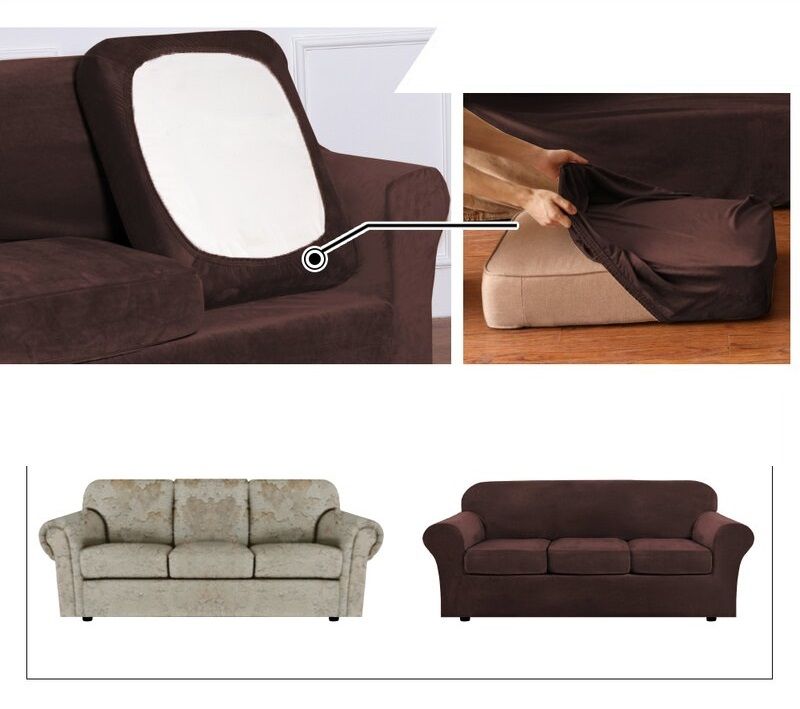 Чохли на дивані подушки - сидіння Homytex 50*70 (50/70)+20см. Шоколадний