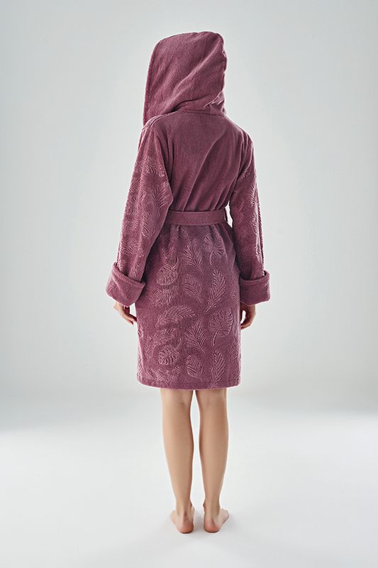 Халат жіночий з капюшоном Nusa 8665 фіолетовий.