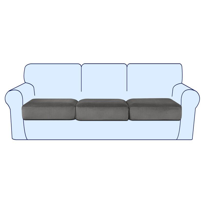 Чехлы на диванные подушки - сидушки Homytex 50*70 (50/70)+20 см. Светло-серый