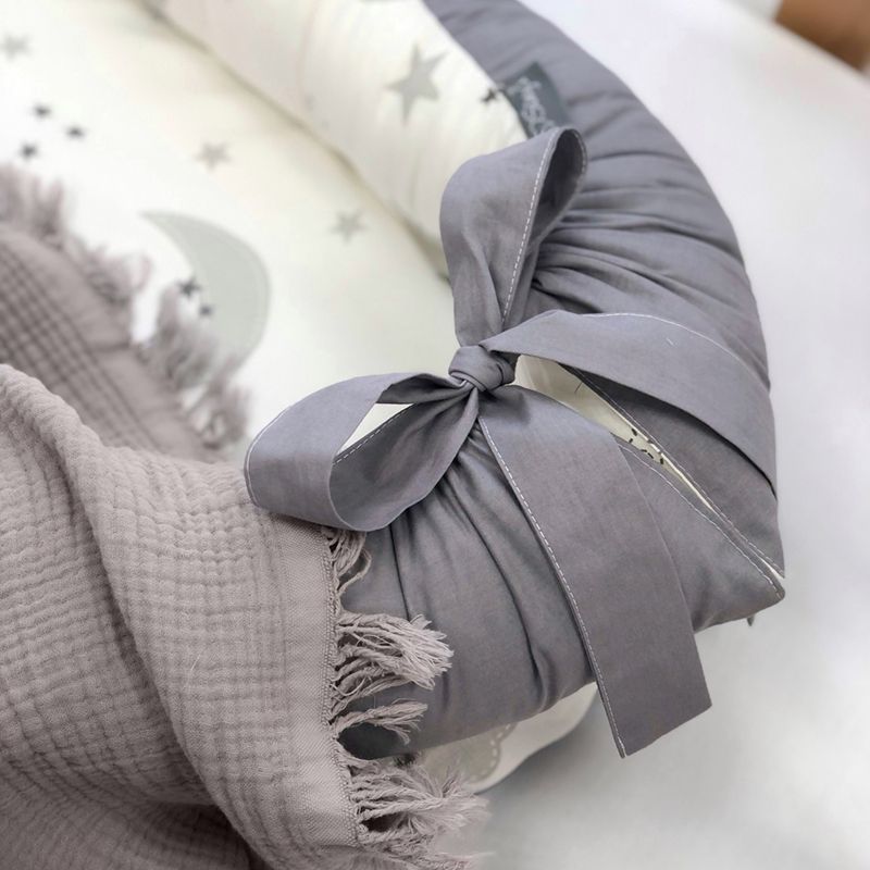 Кокон Маленькая Соня Baby Design Облака серые с луной 65x90 см