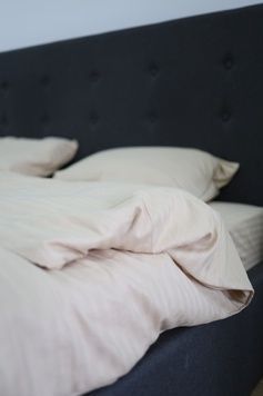 Постільна білизна Bedclozzzes страйп сатин бежевий №7 полуторний