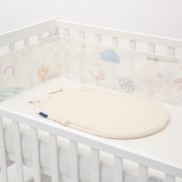 Дитяча літня постіль Sonto Sleepset - Ванільне молоко - 63см&ndash;0-3 місяці із заокругленими кутами (розмір рухомої стінки 75-78 см) 60x120 см