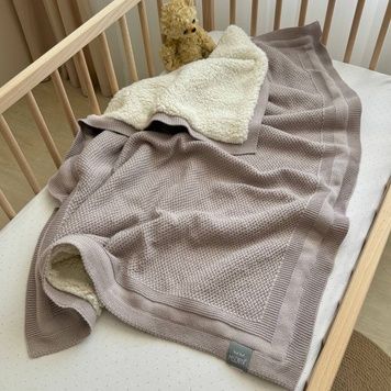 Плед Маленькая Соня вязаный Teddy Рогожка серый 80x100 см