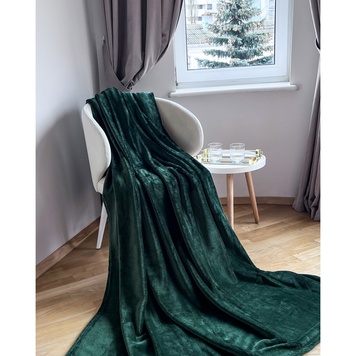 Плед велсофт Manner Dark Green ТМ Emily 150x200 см