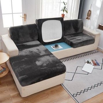 Чохли на дивані подушки - сидіння Homytex 50*70 (50/70)+20см. Темно-сірий