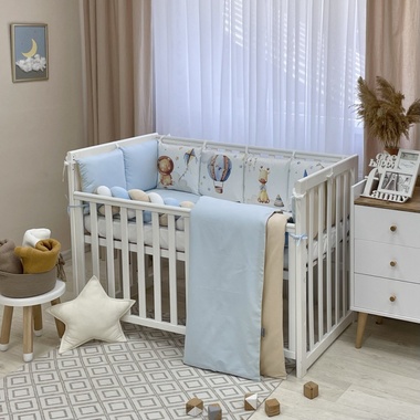 Комплект постільної білизни Маленька Соня Арт Дизайн "Цирк" блакитний для новонароджених