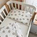 Комплект постільної білизни Маленька Соня Baby Mix Ведмедики у ковпачках сірі для новонародженого