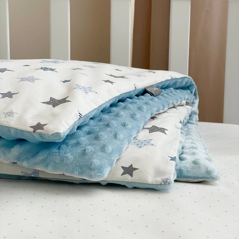 Плед-конверт с одеялом Маленькая Соня Stars серо-голубой 80х100 см