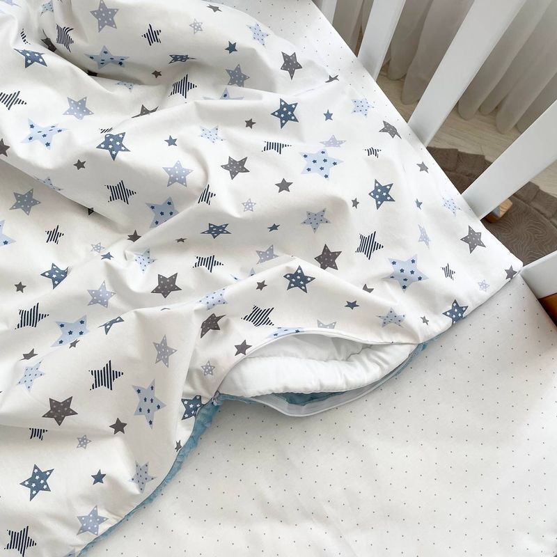 Плед-конверт с одеялом Маленькая Соня Stars серо-голубой 80х100 см