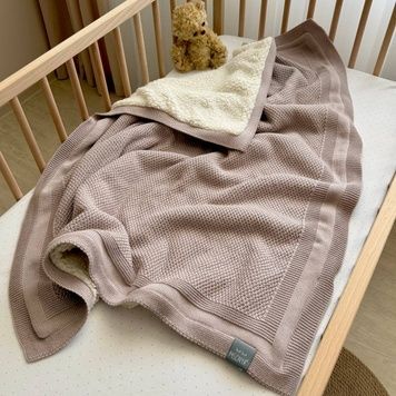 Плед Маленькая Соня вязаный Teddy Рогожка моко 80x100 см