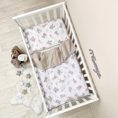 Комплект постельного белья Маленькая Соня Baby Mix Мишка на радуге для новорожденных