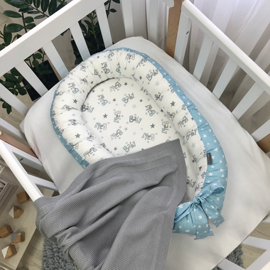 Кокон Маленькая Соня Baby Design Baby серо-голубой 65x90 см