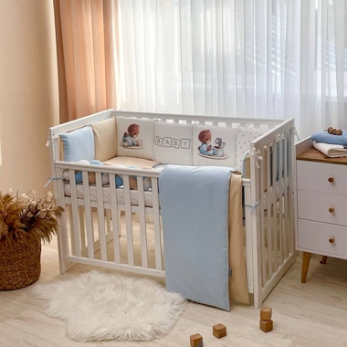 Комплект постільної білизни Маленька Соня Арт Дизайн Baby Teddy блакитний для новонароджених