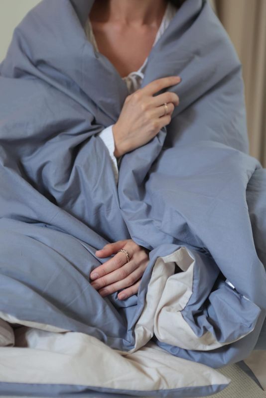 Постільна білизна Bedclozzzes ранфорс beige+gray (№7+56) євро