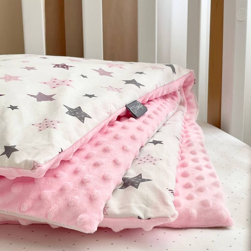 Плед-конверт с одеялом Маленькая Соня Stars серо-розовый 80х100 см
