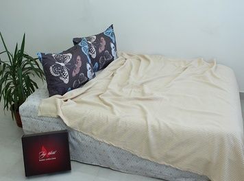 Простынь-покрывало TAG пике Косичка бежевый 200x235 см