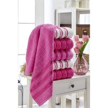 Набір рушників Eponj Home Vorteks (6 шт) makara pembe рожевий 50x85 см