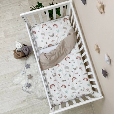 Комплект постельного белья Маленькая Соня Baby Mix Горы, радуги для новорожденных
