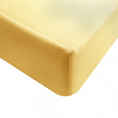 Простынь ранфорс на резинке Iris Home ярко-желтый 160х200х25 см