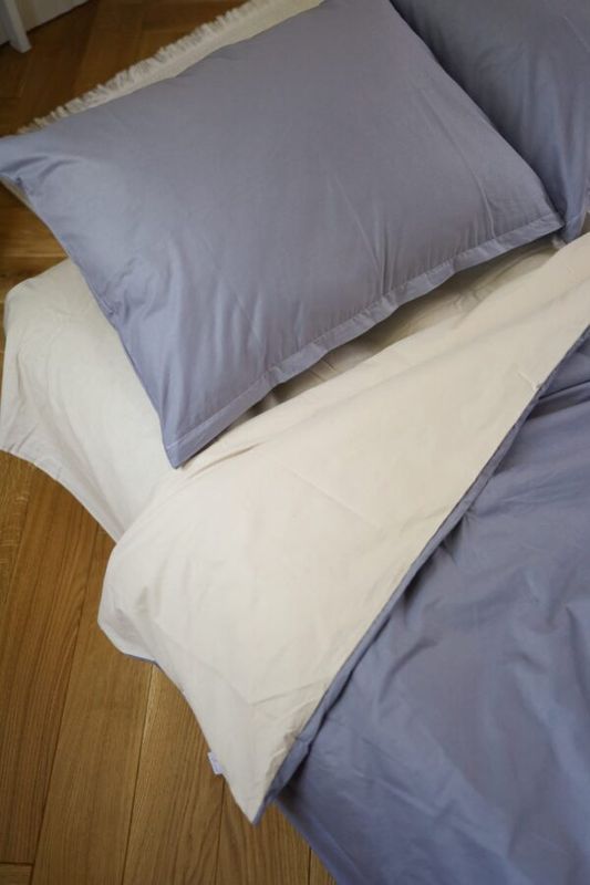 Постельное белье Bedclozzzes ранфорс beige+gray (№7+56) семейный
