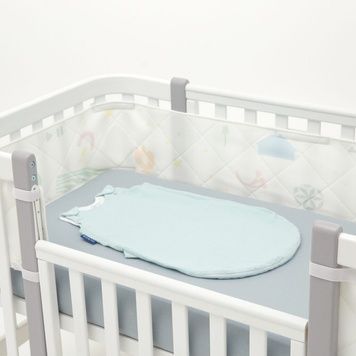 Дитяча літня постіль Sonto Sleepset - Мʼятне срібло - 63см&ndash;0-3 місяці із заокругленими кутами (розмір рухомої стінки 75-78 см) 60x120 см