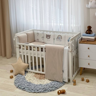 Комплект постельного белья Маленькая Соня Арт Дизайн Hello,Bear капучино для новорожденных